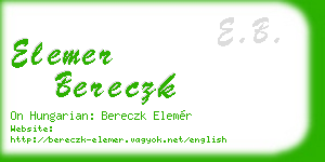 elemer bereczk business card